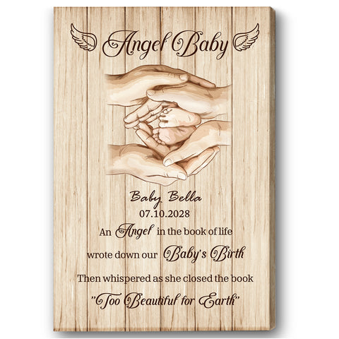 Memorial Canvas For Loss Baby| Sympathy Gifts for Loss of Baby| Memorial Gift for Baby in Heaven NXM442