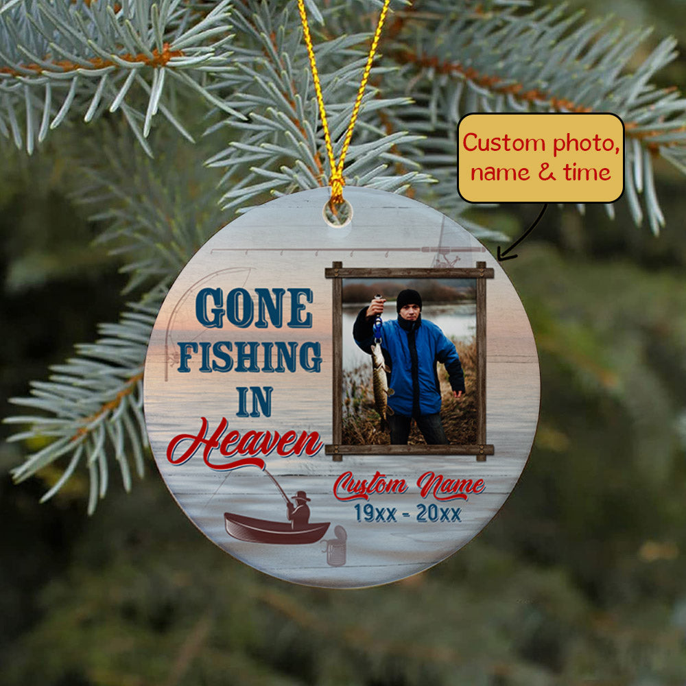 Personalized Gone Fishing in Heaven Ornament for Dad Fishing Lover in –  Myfihu