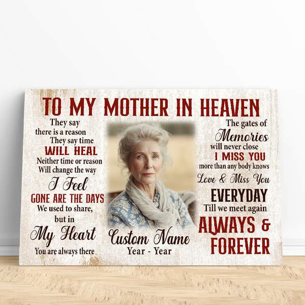 Memorial Gift Personalized for Loss of Mother, To My Mother In Heaven, Mom Bereavement NXM500
