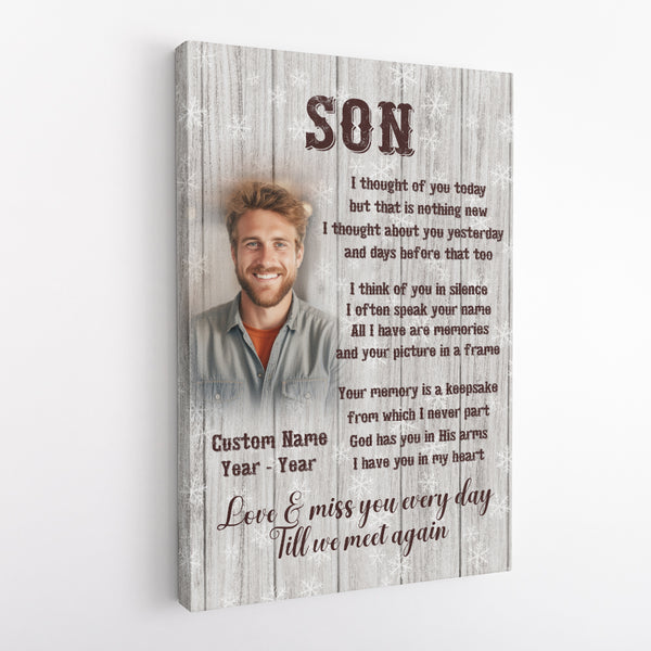 Son Memorial Canvas| Memorial Gift for Loss of Son In Heaven| Son Remembrance| In Memory Of Son NXM435
