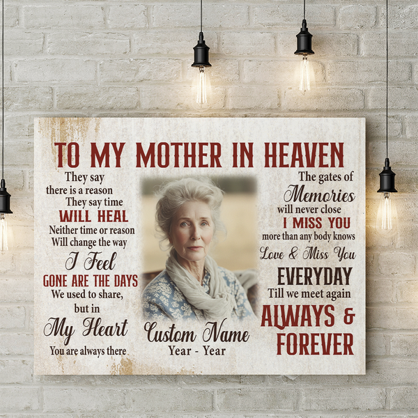 Memorial Gift Personalized for Loss of Mother, To My Mother In Heaven, Mom Bereavement NXM500