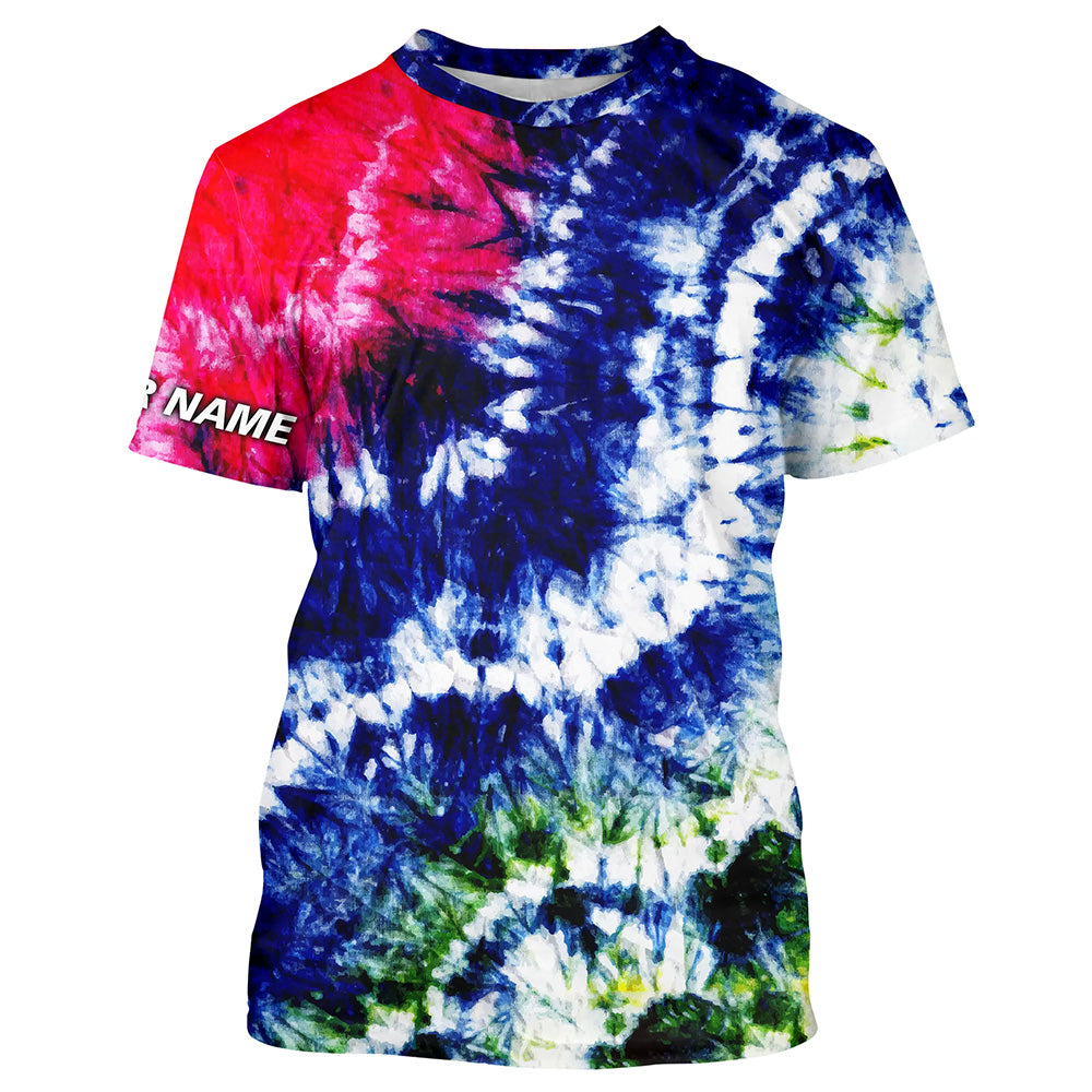 Colorful Wave Tie-Dye Pattern, Performance Long sleeve UV Protection Fishing Shirt, Gift For Fisherman TTN125