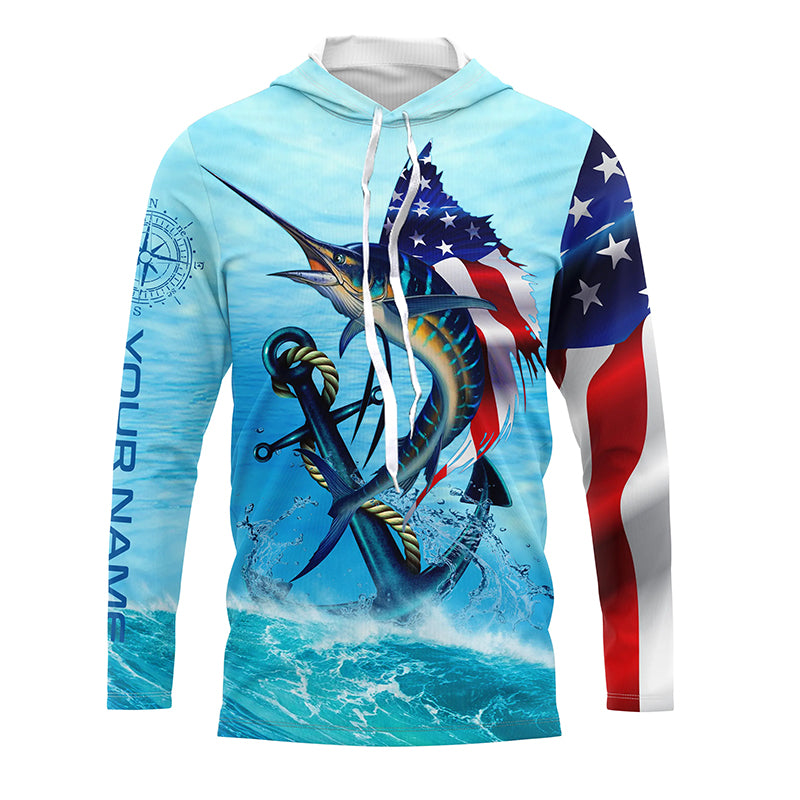 American Flag Patriotic Sailfish Fishing Shirts, Sailfish