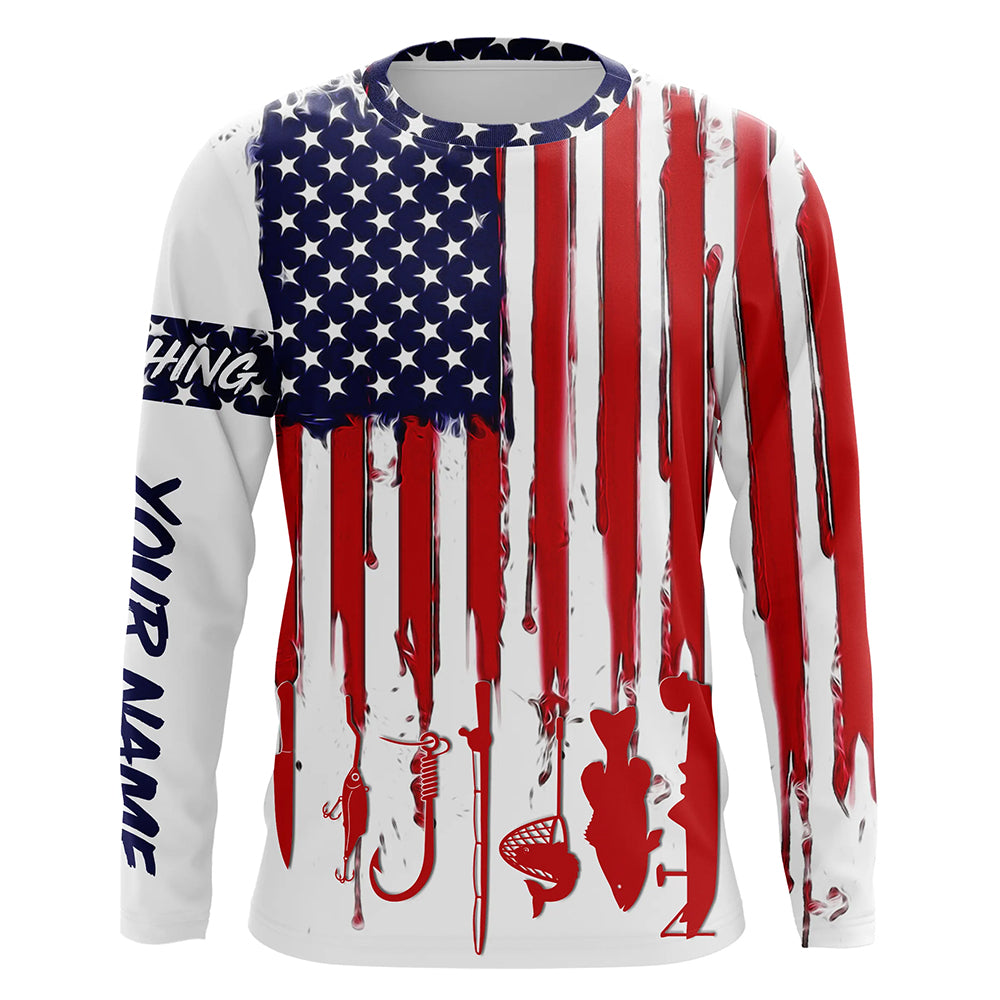 American Flag UV Protection Fishing Shirt Fishing Jersey For Fisherman –  Myfihu