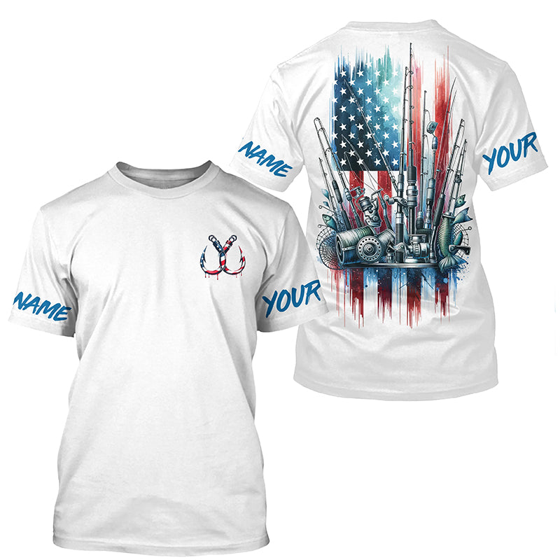 American Flag Wahoo Long Sleeve Saltwater Fishing Shirts, Patriotic De –  Myfihu