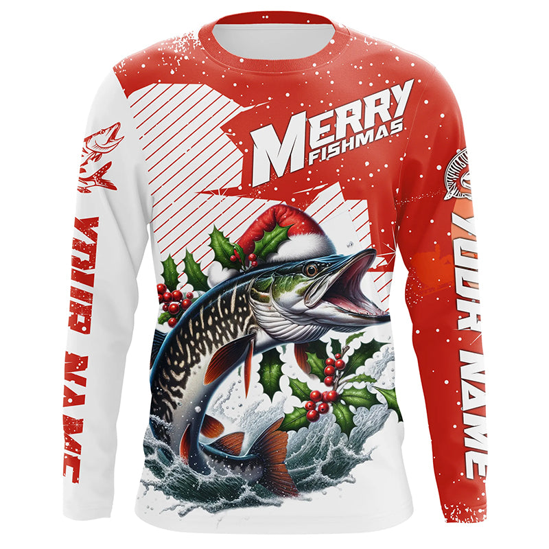 Musky Fishing Custom Christmas Fishing Shirts, Xmas Fishing Gifts