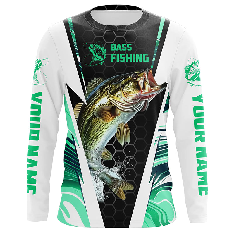 Bass Fishing Camo Custom Long Sleeve Fishing Shirts, Personalized Bass –  Myfihu