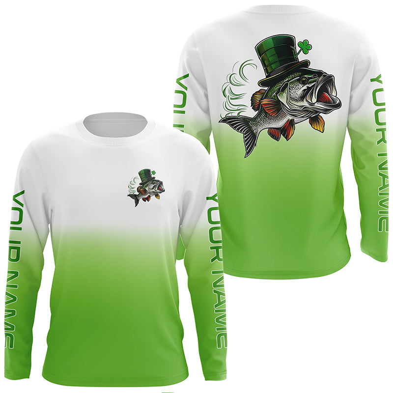 Custom Funny Bass Long Sleeve Tournament Fishing Shirts On Saint Patri –  Myfihu