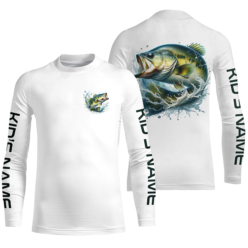 Personalized Bass Fishing Jerseys, Bass Fishing Long Sleeve Tournament Fishing Shirts | Red IPHW5598, Long Sleeves UPF / XL