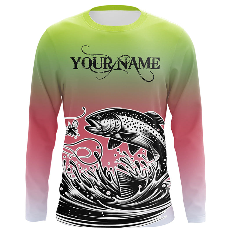 Rainbow Trout Custom Long Sleeve Tournament Fishing Shirt, Trout Uv Pr –  Myfihu