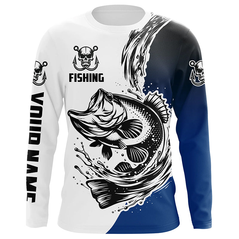 Largemouth Bass Long Sleeve Tournament Fishing Shirts, Custom Bass