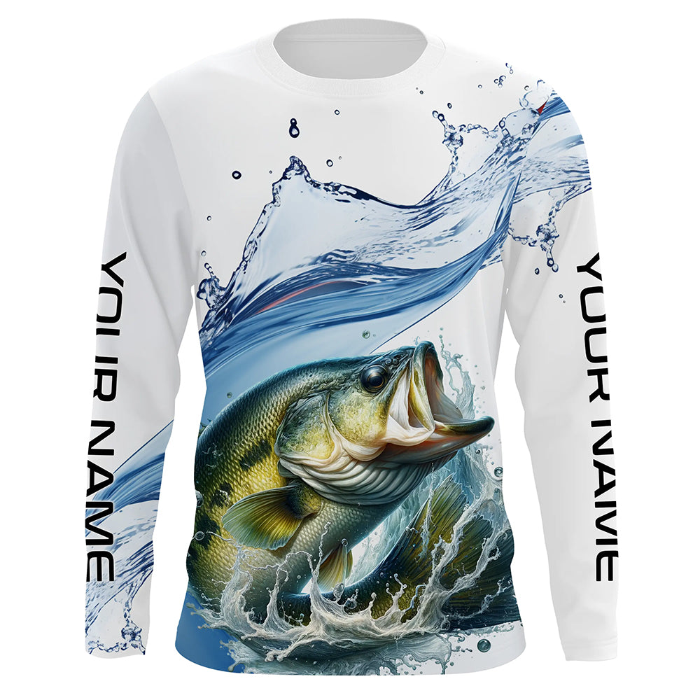 Largemouth Bass Fishing Custom Long Sleeve Shirts, Bass Tournament Fis –  Myfihu