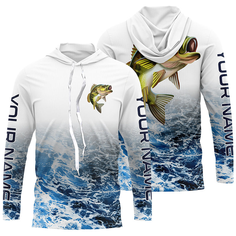 Largemouth Bass Fishing Custom Long Sleeve performance Fishing Shirts,  personalized tournament fishing shirts - IPHW1150