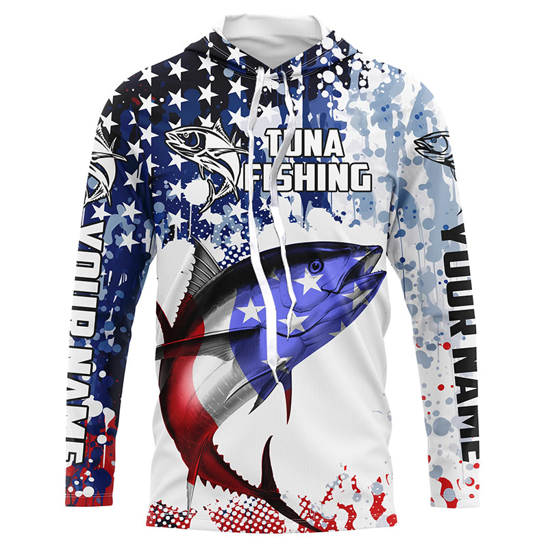 American Flag Tuna Custom Long Sleeve Tournament Fishing Shirts, Patri –  Myfihu