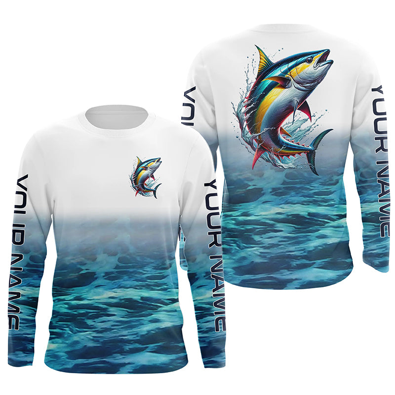 Personalized Tuna Saltwater Fishing Long Sleeve Fishing Shirts, Tuna F –  Myfihu
