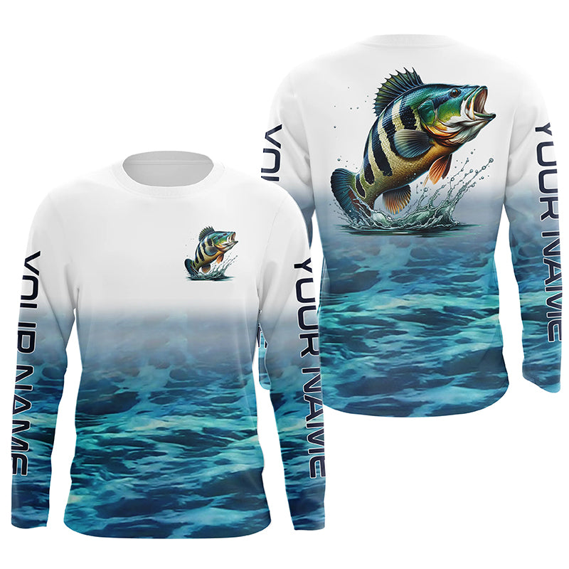 Personalized Peacock Bass Long Sleeve Performance Fishing Shirts, Peac –  Myfihu
