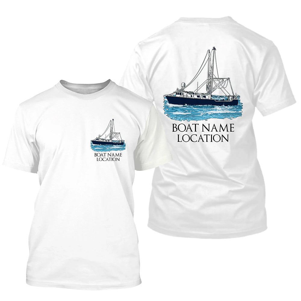 Custom Fishing Boat Name Long Sleeve Fishing Shirts, Personalized