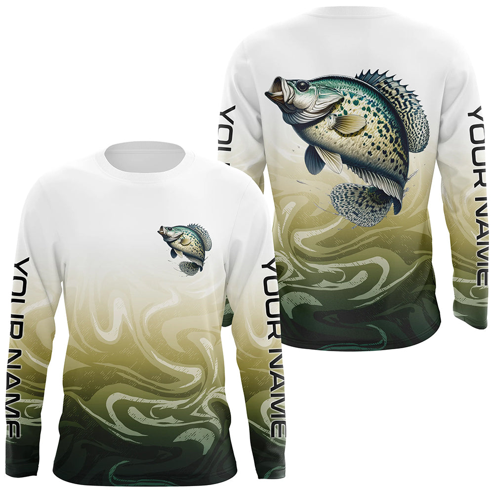 Crappie Fishing Long Sleeve Tournament Shirts, Custom Crappie