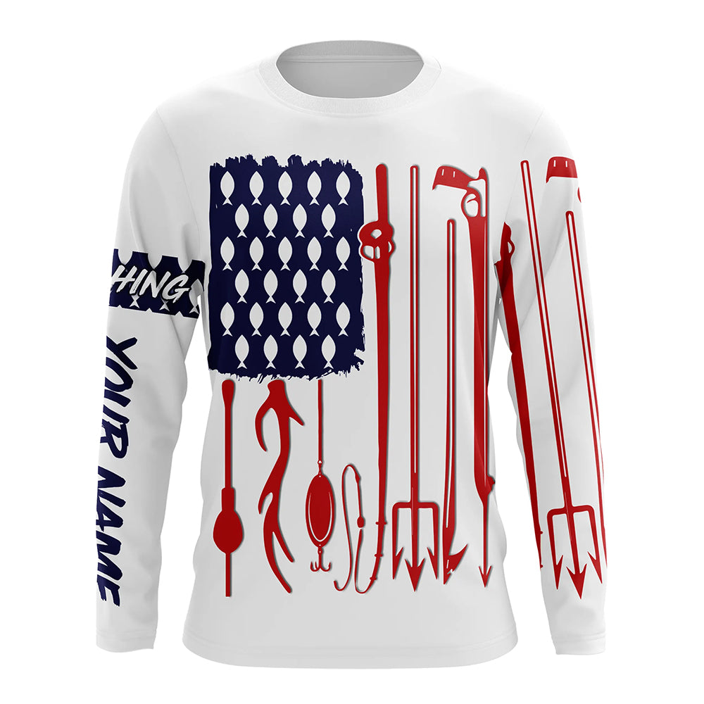 Personalized American Flag Uv Protection Long Sleeve Fishing Shirts, P –  Myfihu