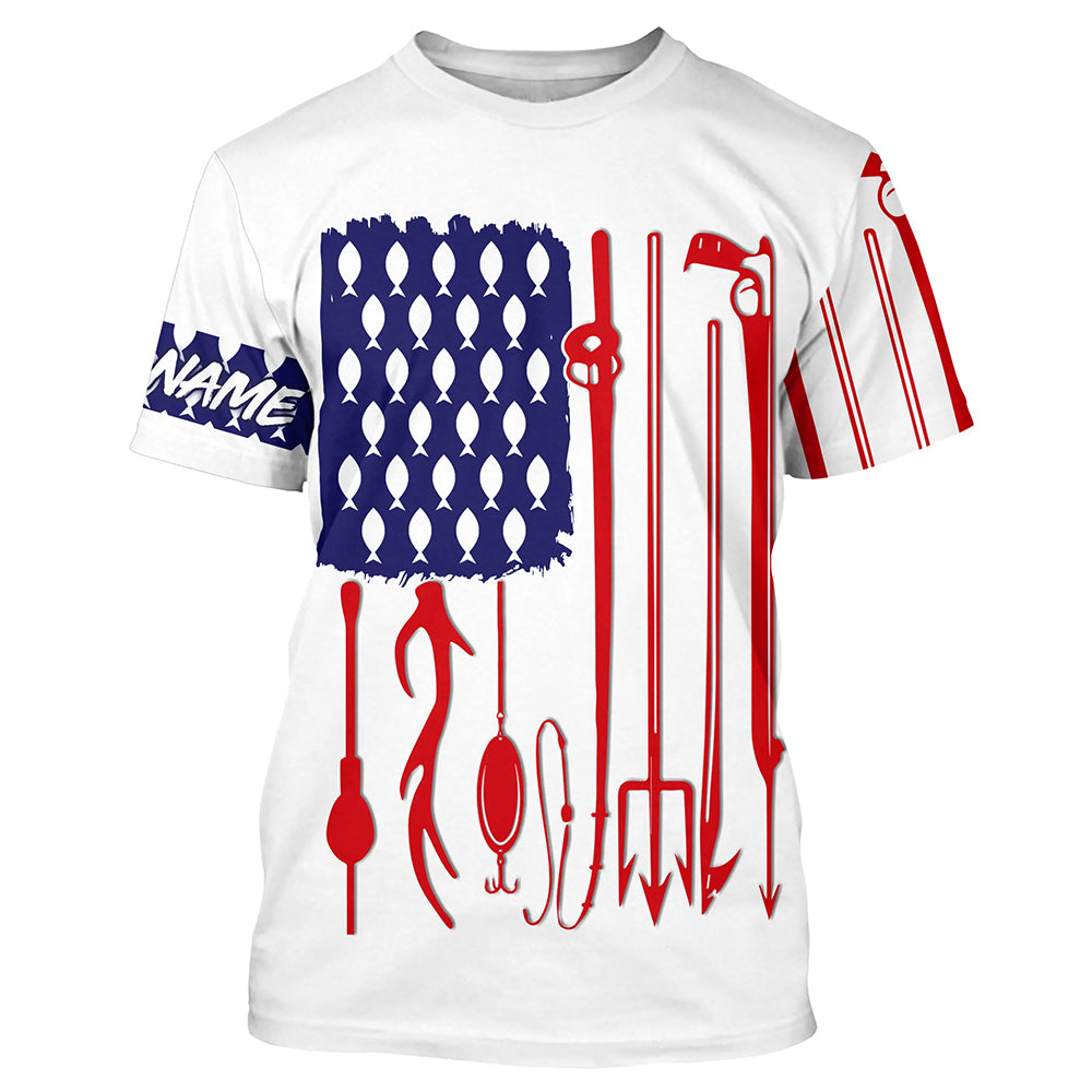 Personalized American Flag Uv Protection Long Sleeve Fishing Shirts, P –  Myfihu