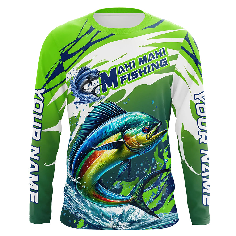 Custom Mahi Mahi Fishing Jersey, Mahimahi Long Sleeve Uv