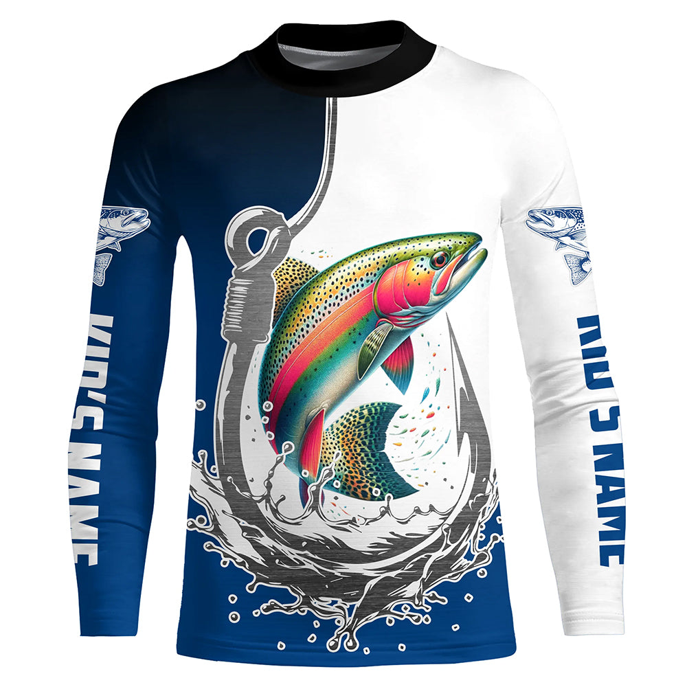 Fishing Hook Rainbow Trout Custom Long Sleeve Tournament Fishing Shirt –  Myfihu
