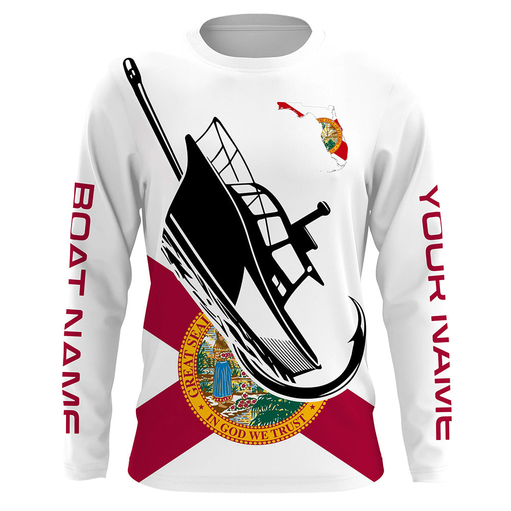 deep sea fishing polos Custom Deep Sea Fishing Shirts With Boat Name, Florida Flag Saltwater –  Myfihu