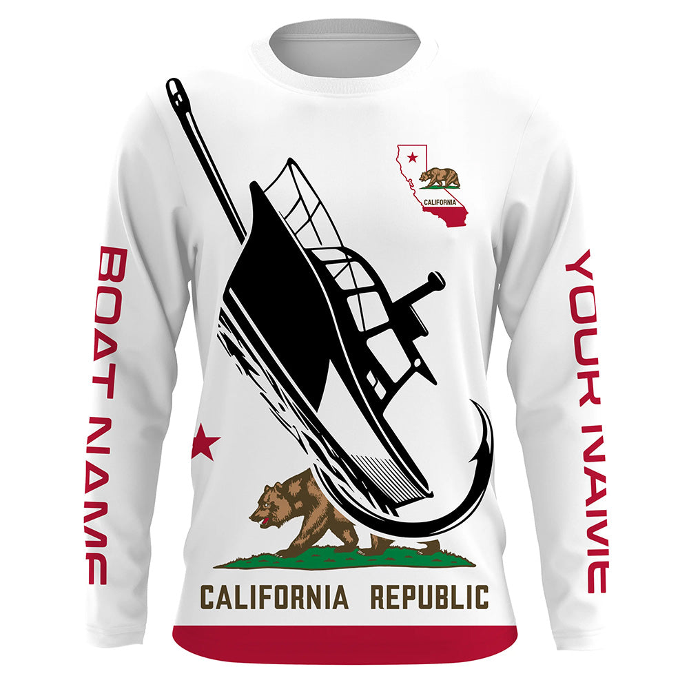 Custom Deep Sea Fishing Shirts With Boat Name, California Flag Saltwat – Myfihu