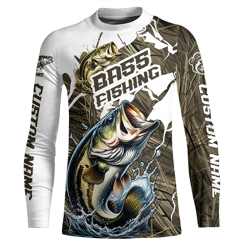 Custom Bass Fishing Jerseys, Largemouth Bass Long Sleeve Fishing