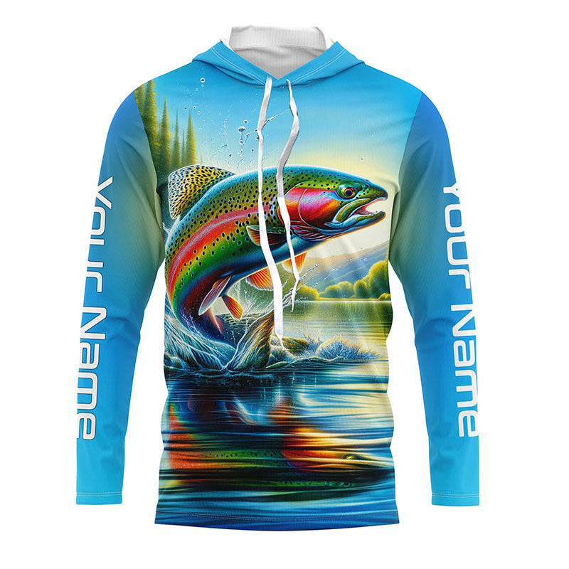 Fly Fishing Rainbow Trout Custom Long Sleeve Fishing Shirts, Trout Fis –  Myfihu
