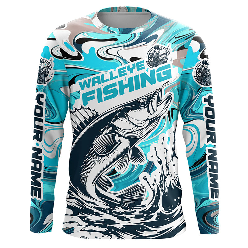 Personalized Walleye Fishing Tournament Long Sleeve Fishing Shirts