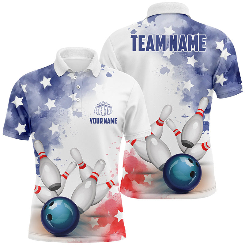 Personalized 3D Men'S Bowling Team Jersey Bowling Shirt American Bowling Polo Shirt IPHW5340