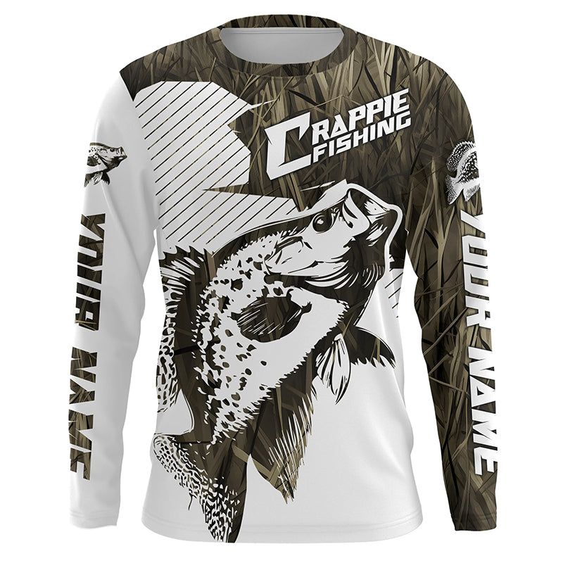 Crappie Fishing Long Sleeve Tournament Fishing Shirts, Custom