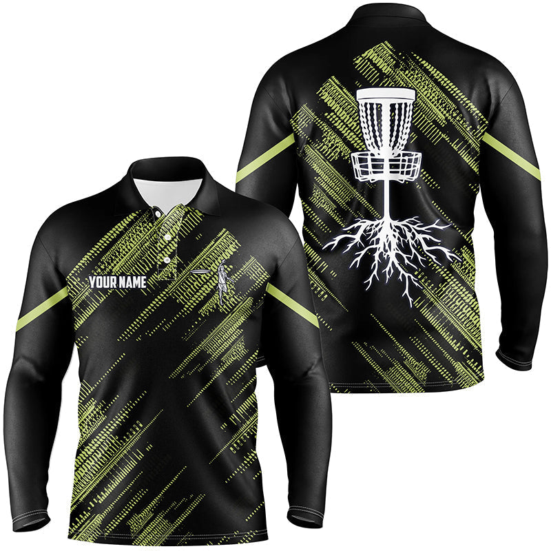 Yellow Black Mens disc golf polo shirts custom disc golf team disc golf jerseys NQS7815