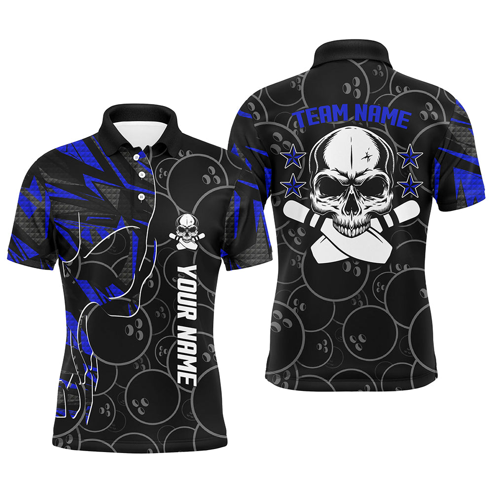 Blue Camo Hawaiian Bowling Shirt For Men Women, Custom Team Name