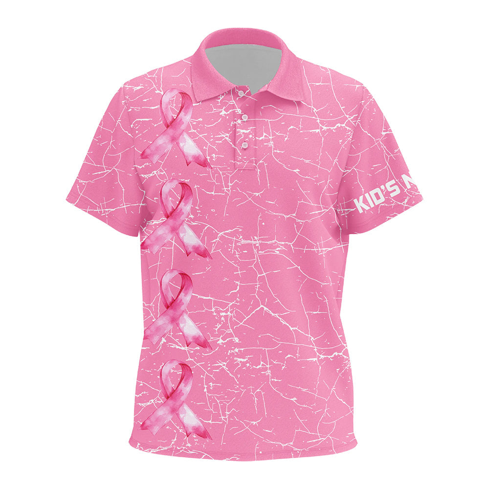 Breast Cancer Awareness golf shirts custom Kid golf polos shirts, pink ribbon golf shirts NQS7711