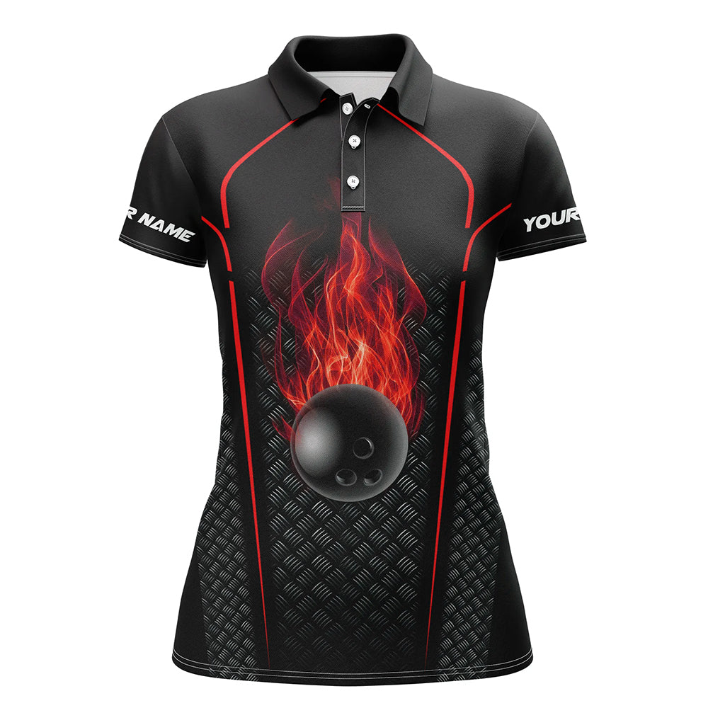Bowling Shirt For women custom short sleeve polo Bowling Jersey 3D Bowling Team Shirt For women | Red NQS6769