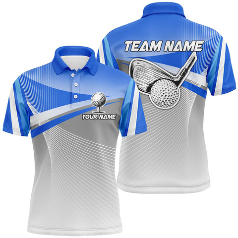 Mens golf polo shirts custom blue sport golf apparel for men, unique golf gifts NQS7521