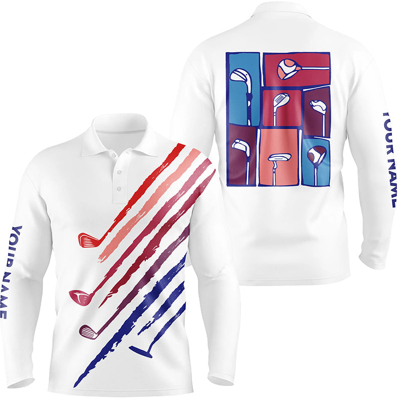 White Mens golf polo shirts custom vintage golf clubs golf tops for mens, golf gifts for men NQS6468