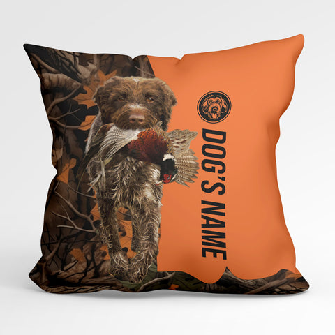 Wirehaired Pointing Griffon Duck/Pheasant Hunting Custom Dog's Name Pillow, Hunting dog Pillows FSD4391
