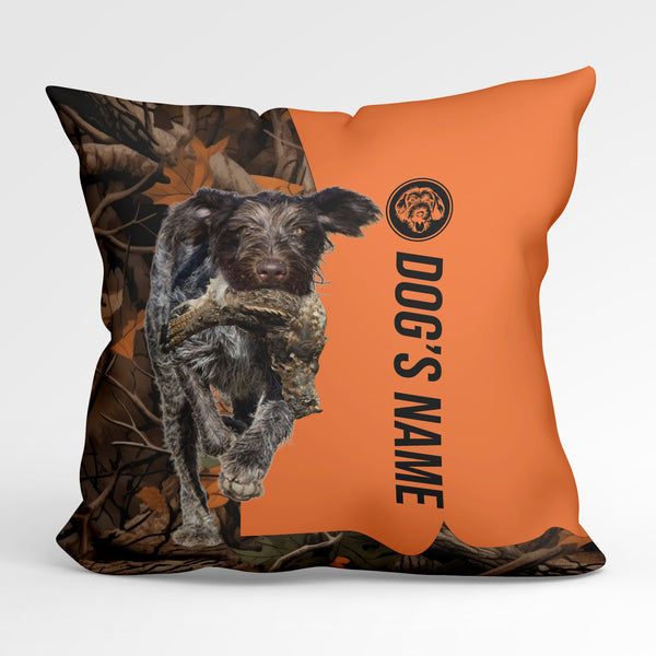 Deutsch Drahthaar Duck/Pheasant Hunting Custom Dog's Name Pillow, Hunting dog Pillows FSD4394