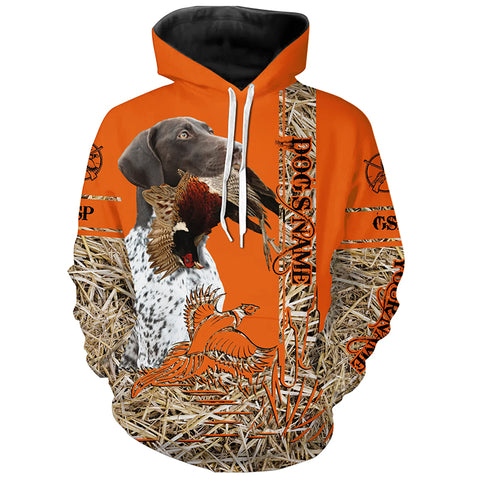 German Shorthaired Pointer Dog Pheasant Hunting Blaze Orange Hunting Shirts, Pheasant Hunting Clothing FSD4162