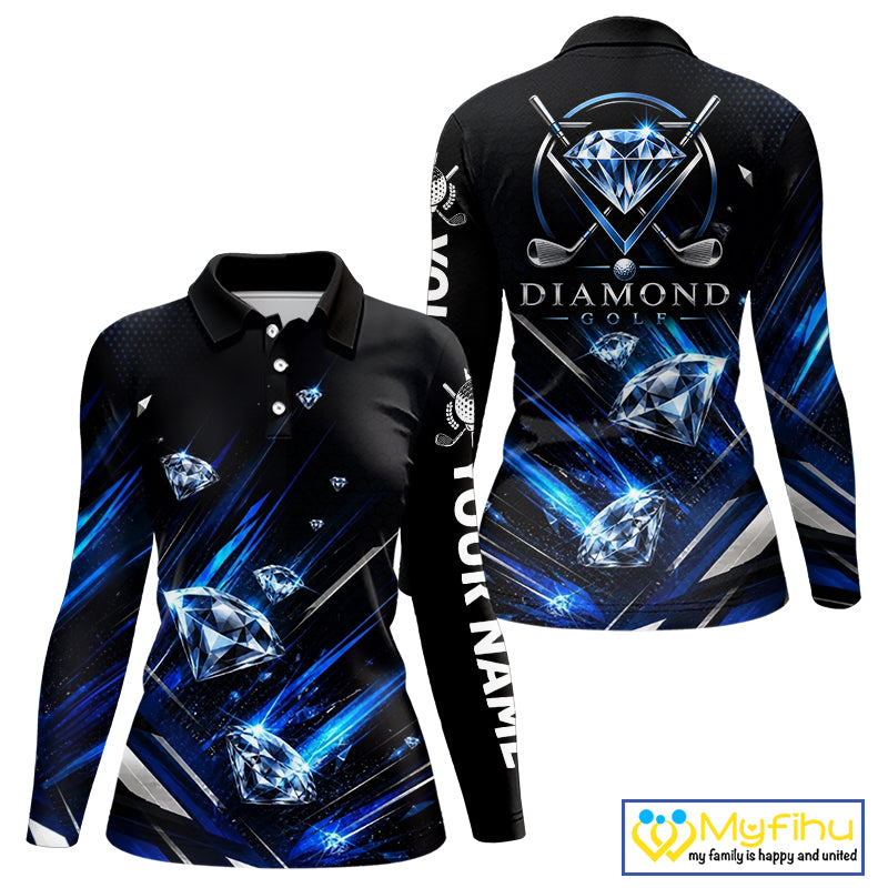 Funny Womens Diamond Golf Polo Shirt – Performance Golf Shirt, Golf Top NHT878