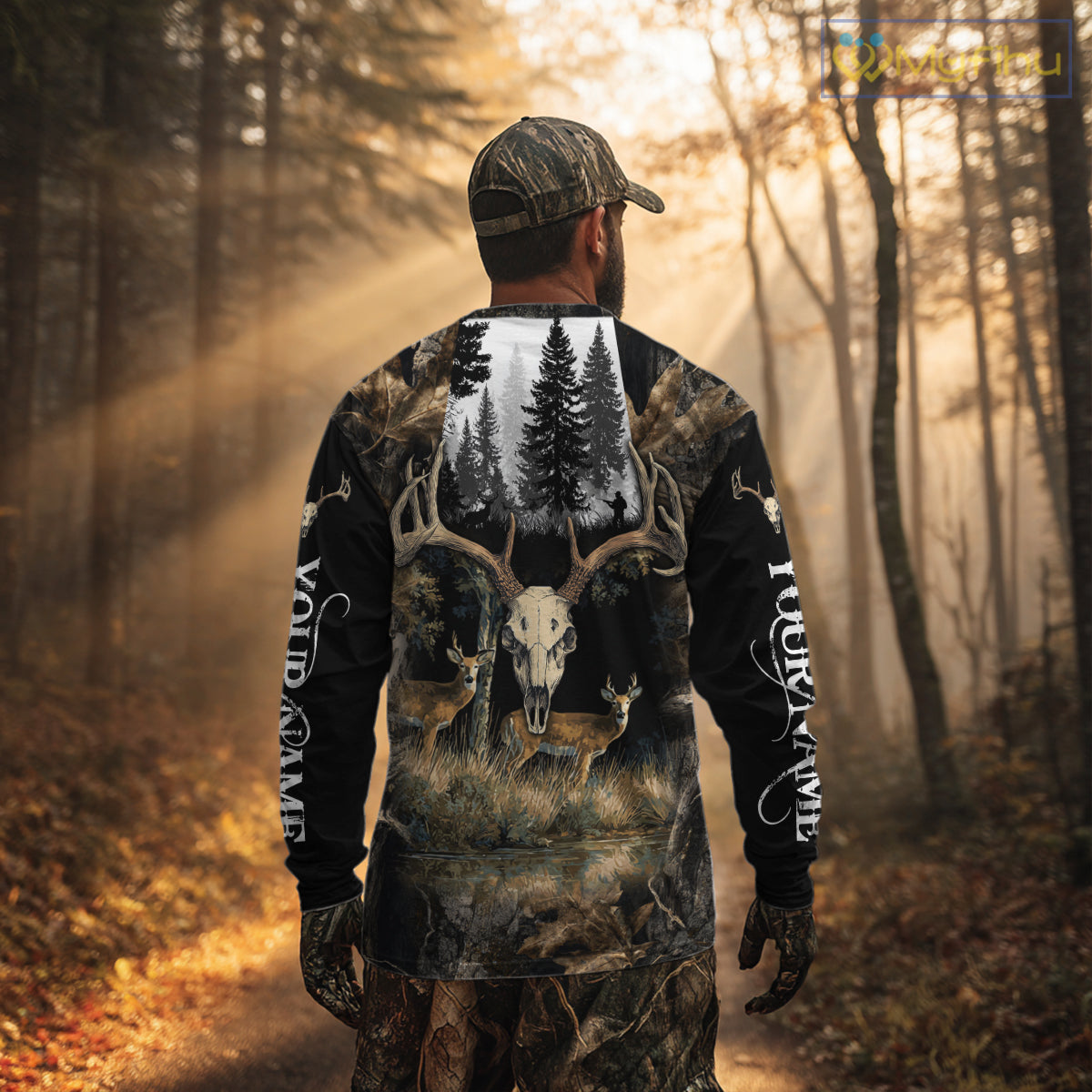 Deer Hunting Gift, Personalized Whitetail Deer Hunting 3D All Over Printed Camo Hoodie NHT361