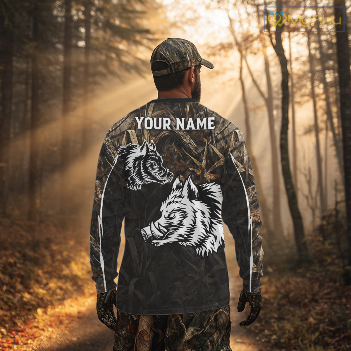 Custom Boar Hunting Full Camouflage 3D All Over Printed Shirts , Best Gift Ideas for Hunter NBT225
