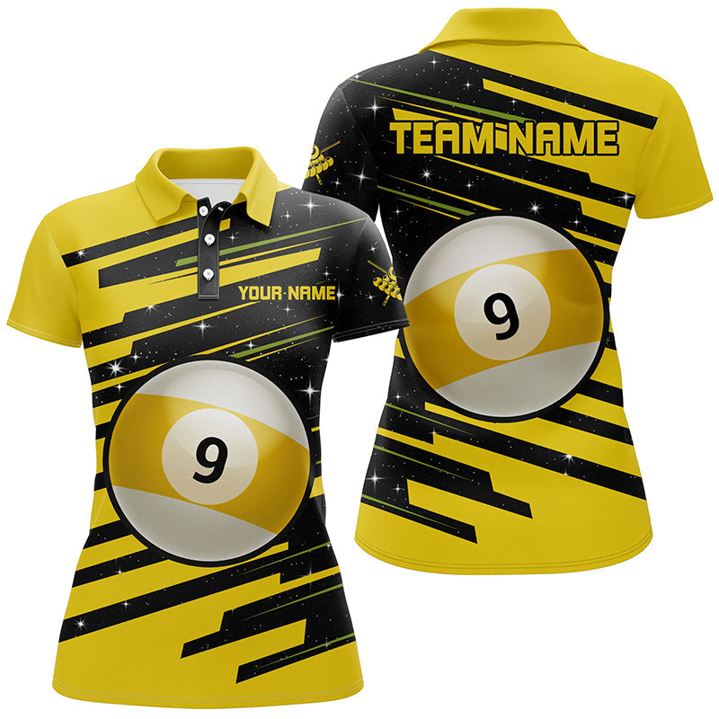Personalized 9 Ball Pool Billiard Polo Shirts For Women Custom Team Name Billiard Jerseys TDM0701