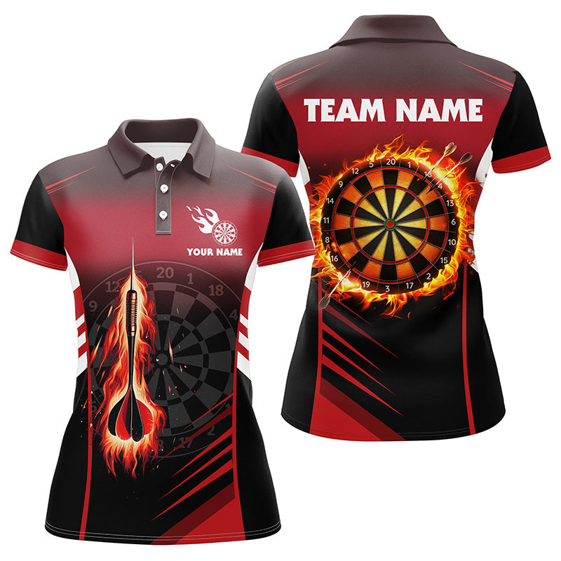 Personalized Darts Fire Arrow Women Darts Polo Shirts Custom Flame Dar Myfihu 2999