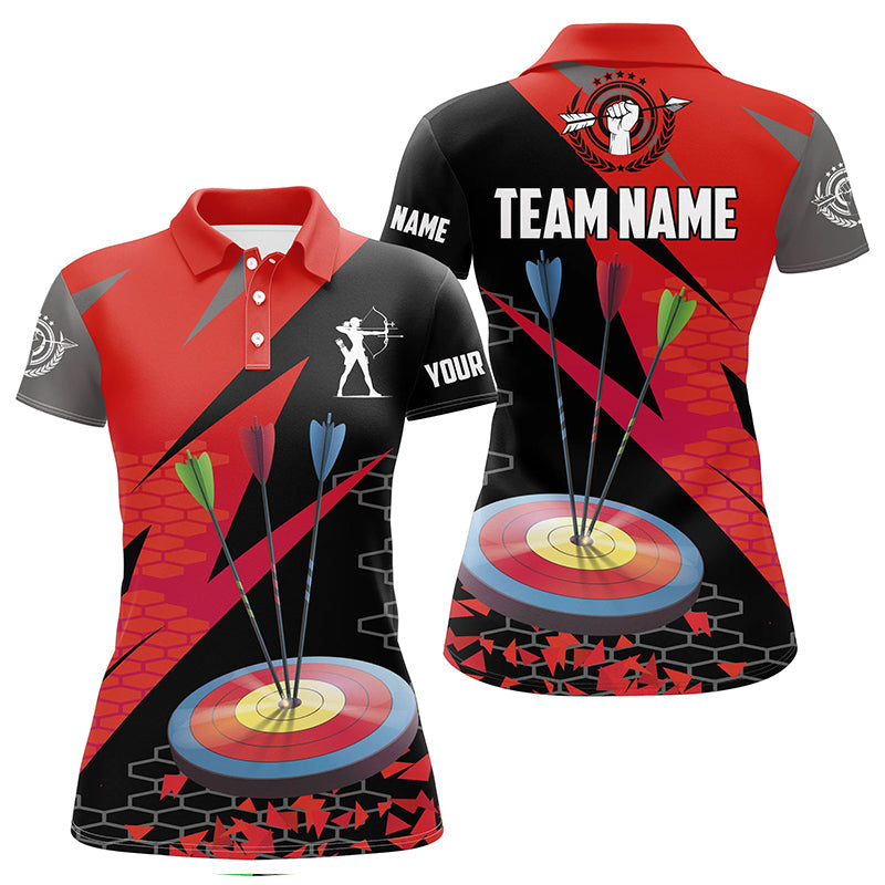 Personalized Archery Arrows Polo 3d Shirts For Women Custom Hunting Bow Archery Jerseys Shirts |Red TDM1235