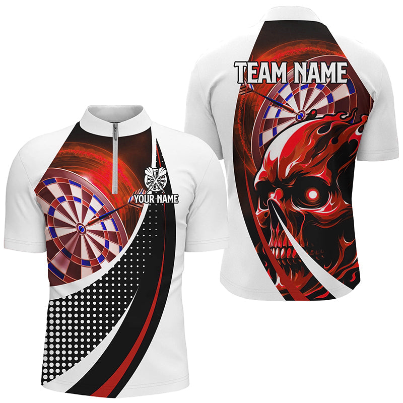 Personalized Red Dartboard 3D Printed Skull Darts Shirts For Men Custom Team League Darts Jerseys TDM2264