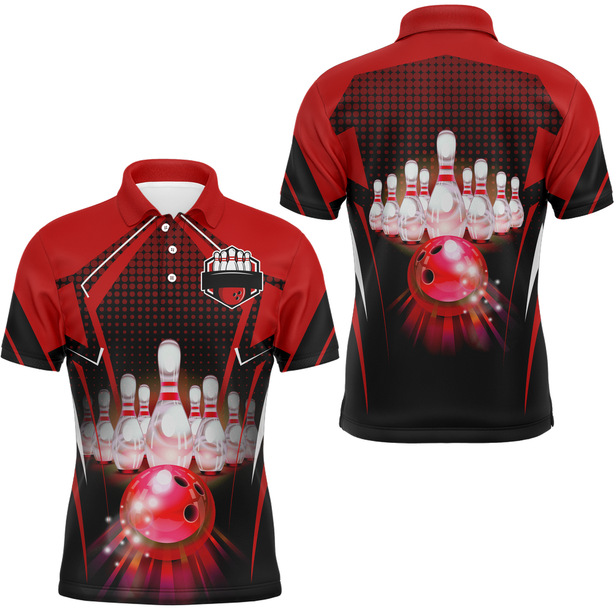 Personalisiertes Bowling-Trikot, Bowling-Team-Trikot, Bowling-Poloshirt für Herren QZT59